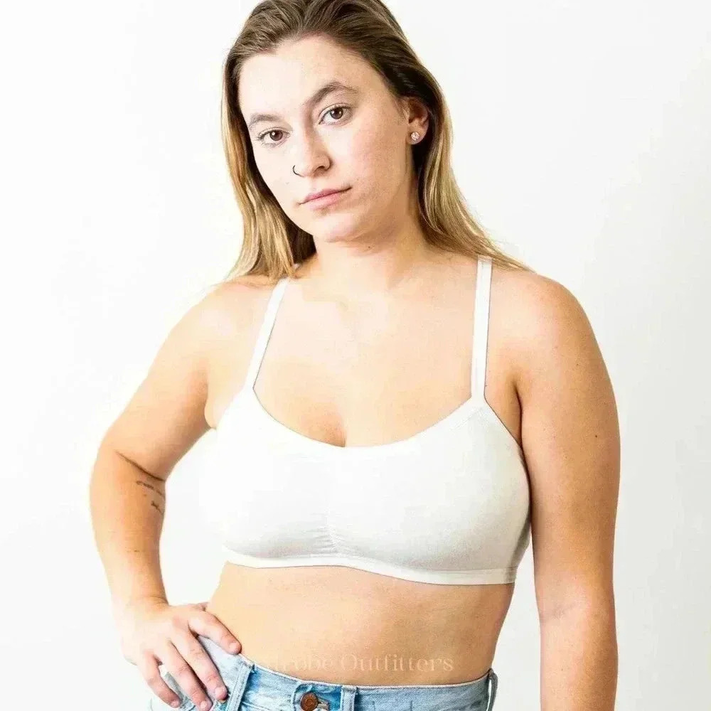 White Frilly Lace Racerback Bralette - Picture 3 of 4